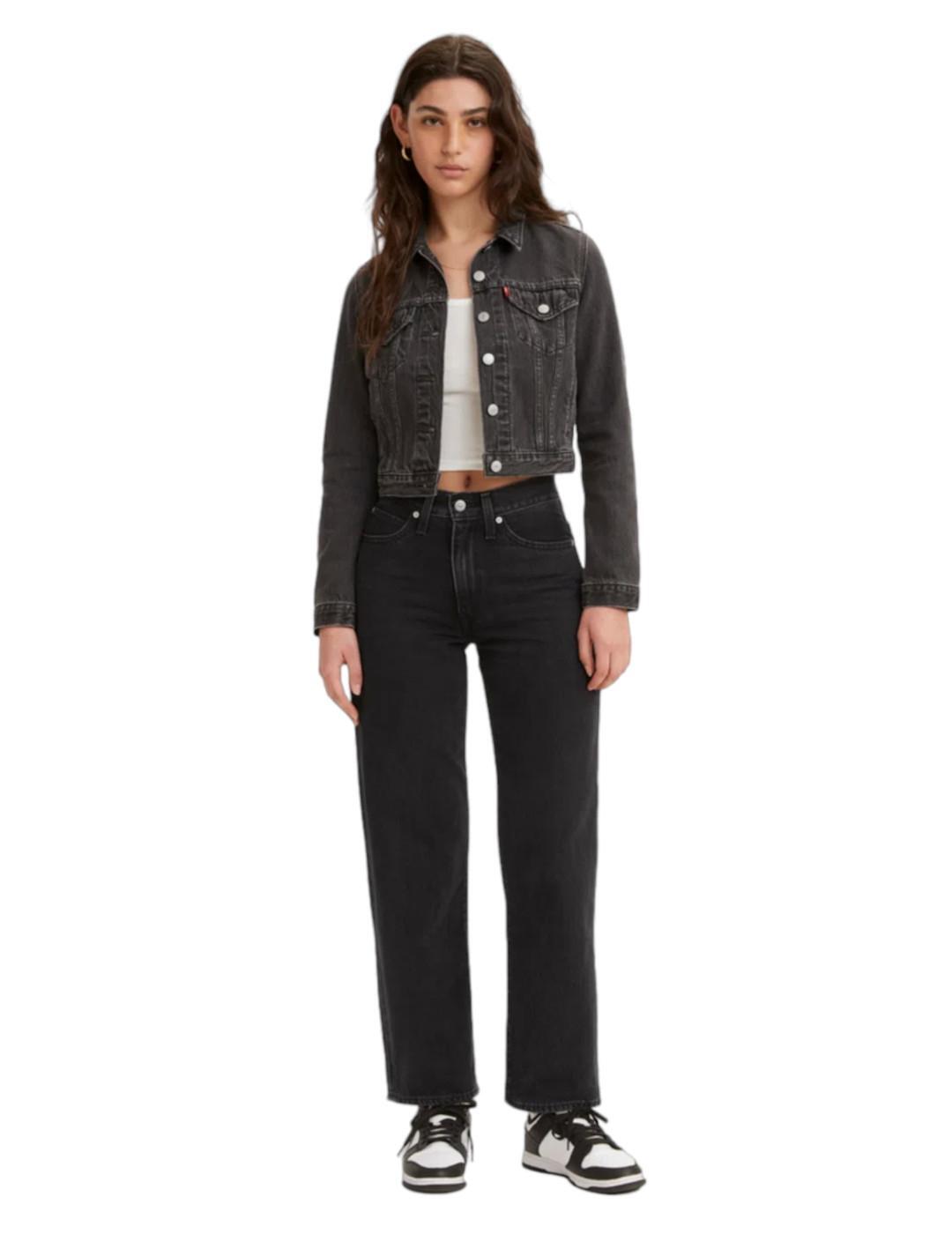 Hose für Damen Levis 94 baggy Schwarz. 4/4