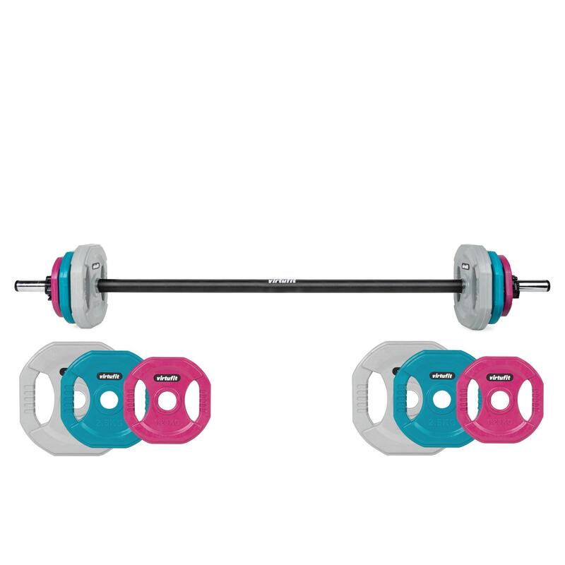 Set Bara fitness de aerobic cu greutati multicolor VirtuFit 20 kg