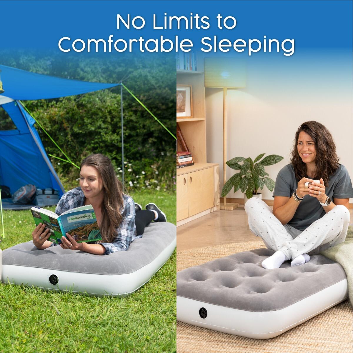 Bestway Camping Single Airbed with Electric Pump Portable Inflatable Mattress BESTWAY Decathlon