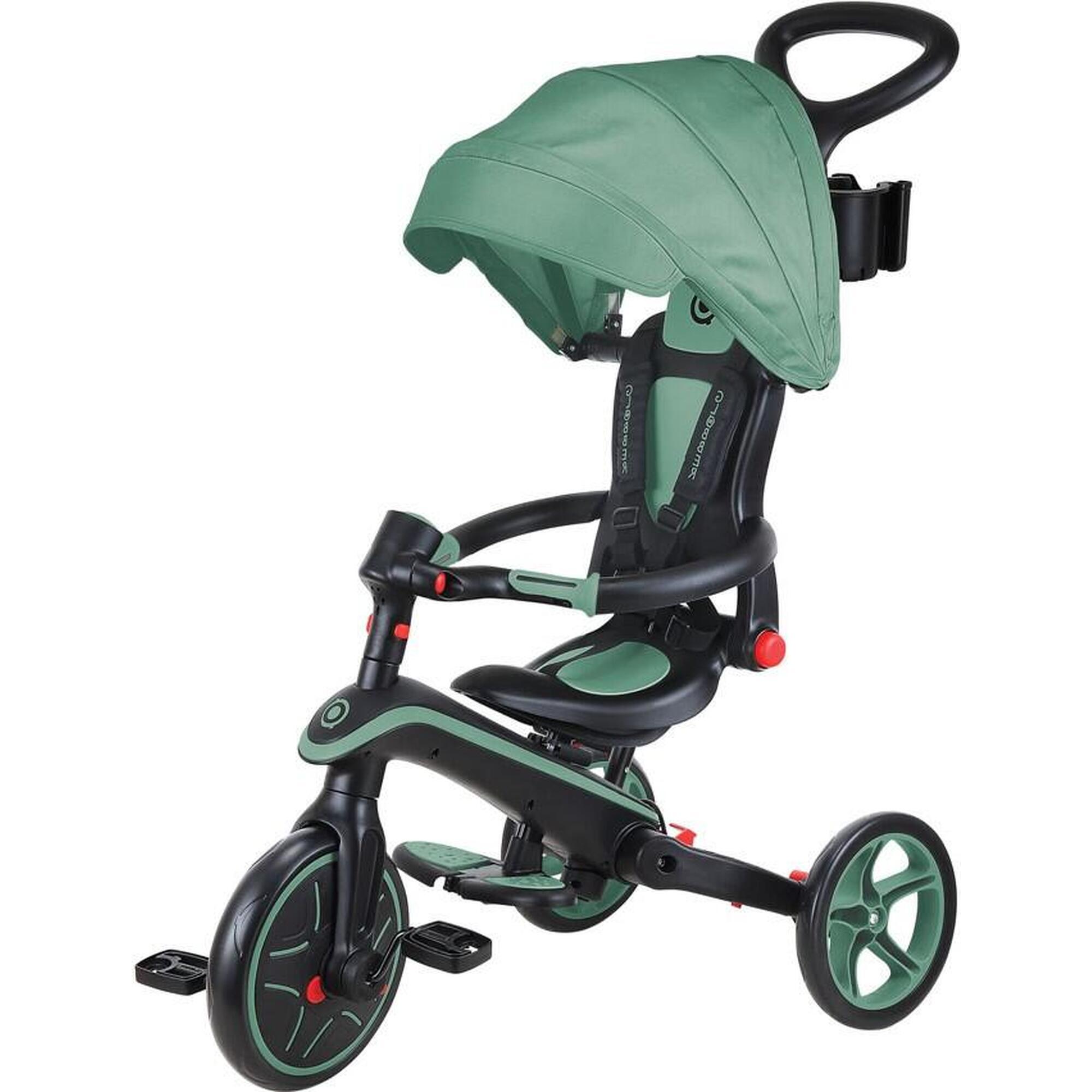 Tricycle EXPLORER 4-en-1 Évolutif & Pliable - Vert Olive