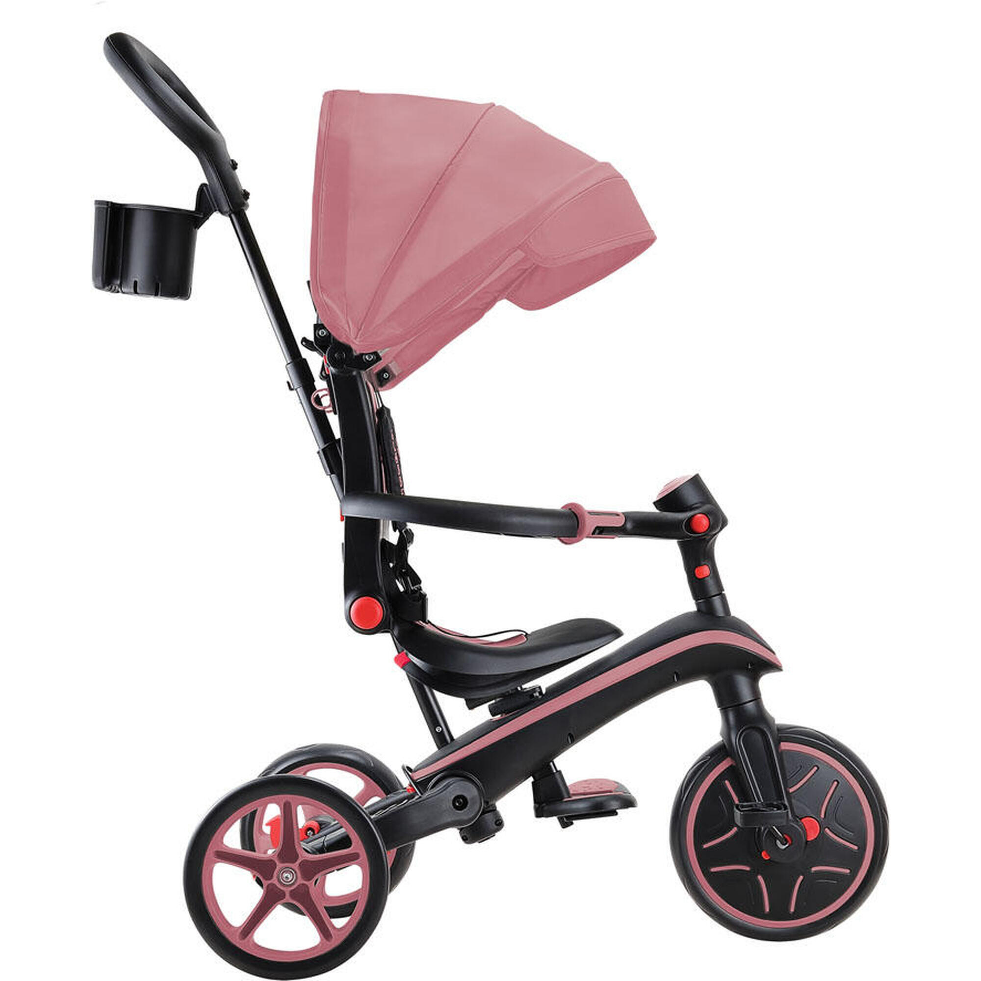 Tricycle EXPLORER 4-en-1 Évolutif & Pliable - Rose pastel