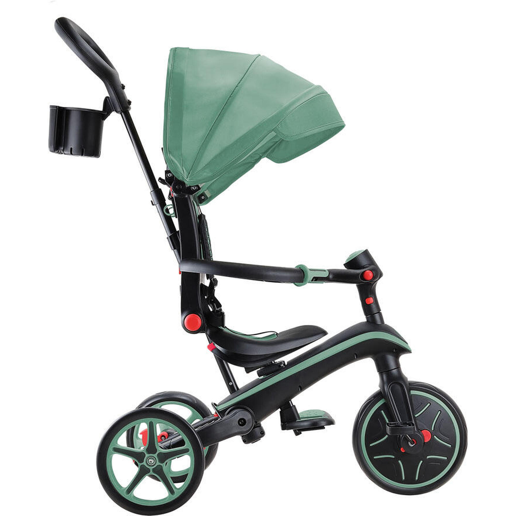 Tricycle EXPLORER 4-en-1 Évolutif & Pliable - Vert Olive
