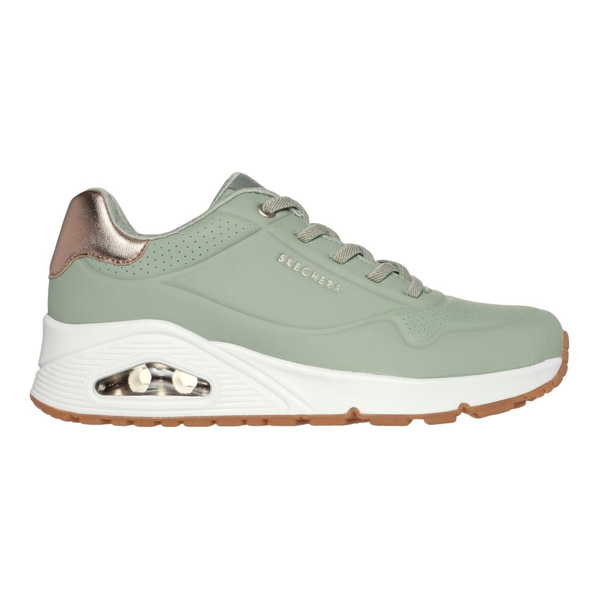 Skechers - Baskets Mode Femme Uno - Shimmer Away Vert - Baskets - Jaune|rose|vert - 38 - Decathlon