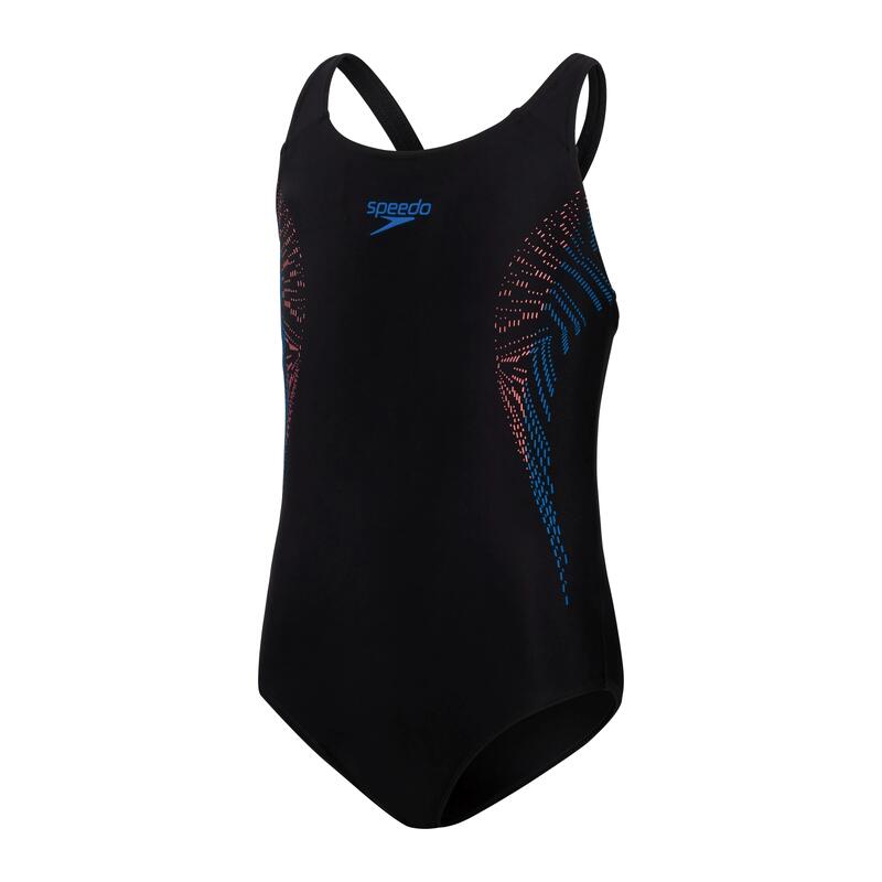 Costum inot fete Speedo Plastisol negru/rosu