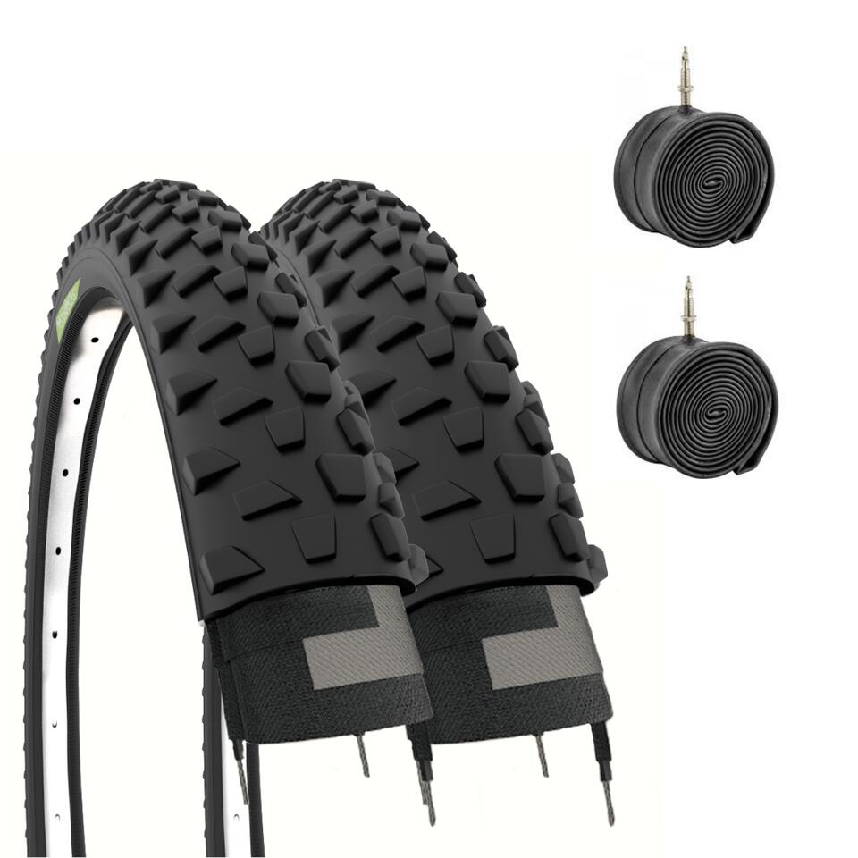 ECOVELO 2 copertoni 26x2.10 (54-559) + camere, pneumatici 26 x 2.10 gomme nero mtb 26 EV