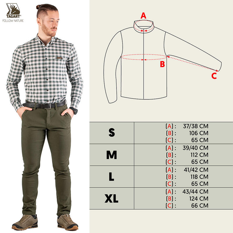 Pánská lovecká košile Tagart Montana SLIM Vzdušná a prodyšná