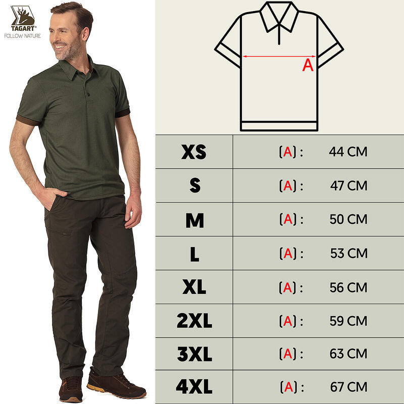 Tricou polo cu mânecă scurtă Tagart Hals pentru bărbați, verde închis