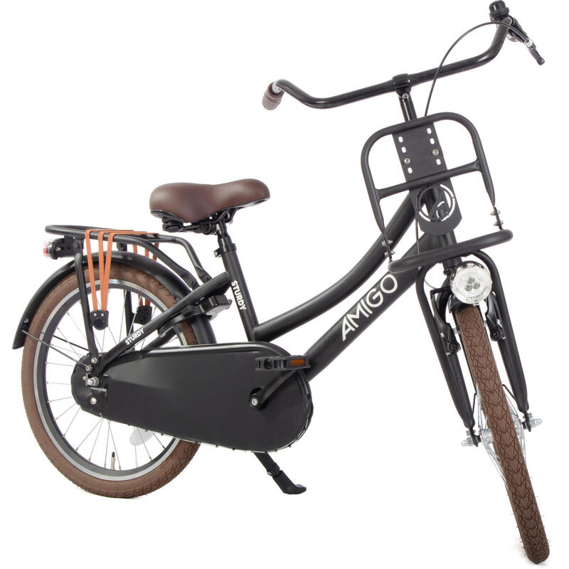 AMIGO Transportfiets Kinderen Sturdy 20 Inch 32 cm Meisjes Terugtraprem Matzwart