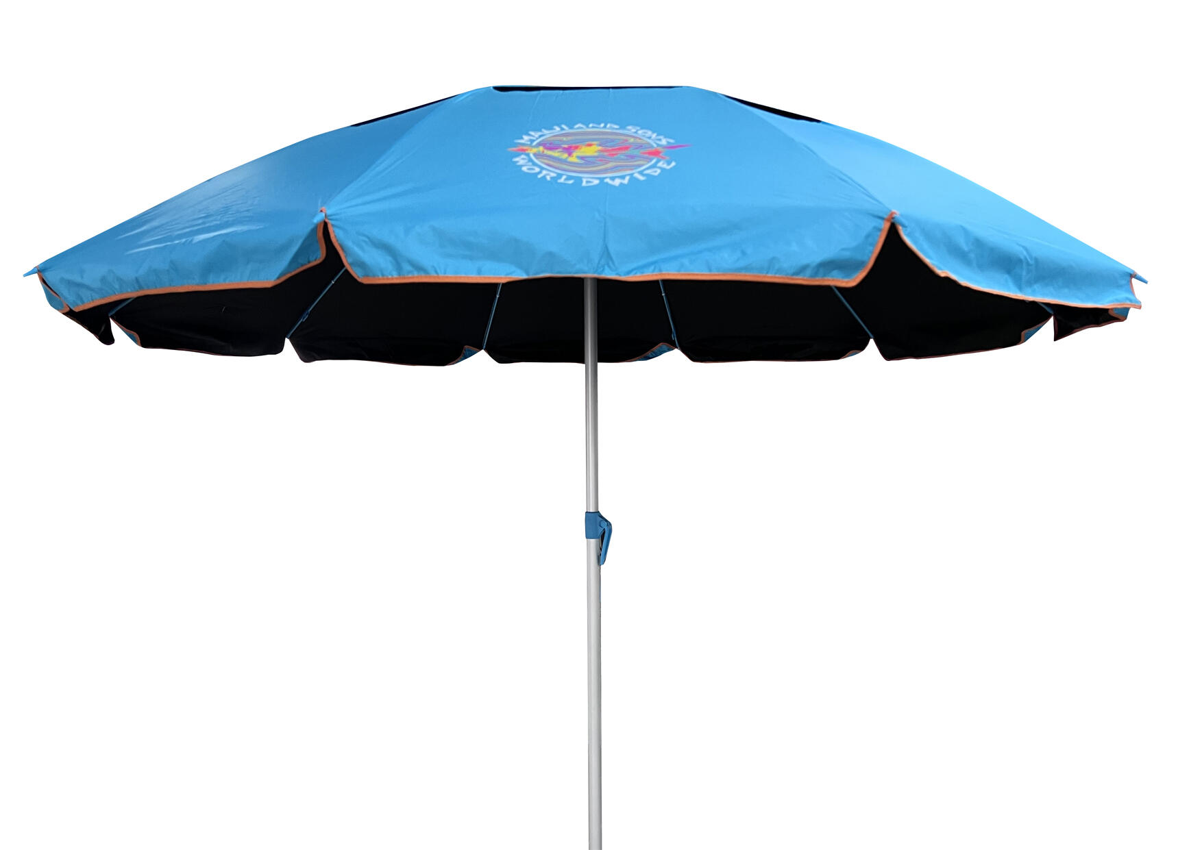 Umbrelă plajă Maui & Sons XL 210 cm, protecție UV50+, albastru deschis