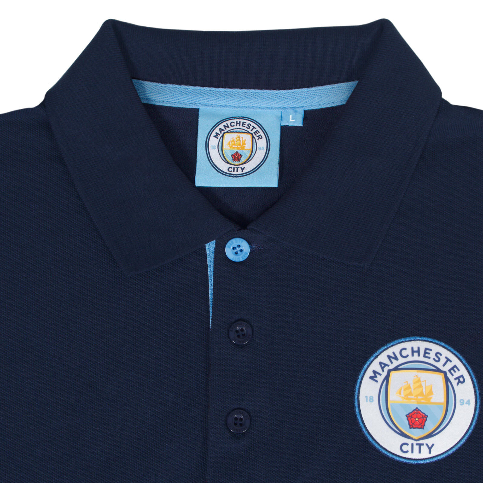 Manchester City Mens Polo Shirt Crest OFFICIAL Football Gift 3/7