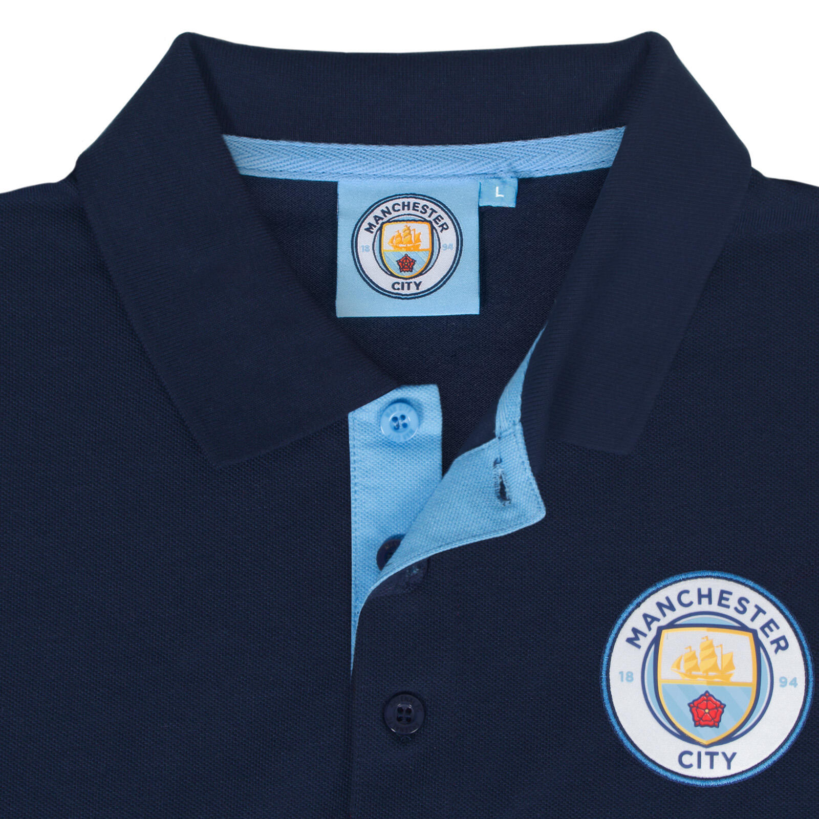 Manchester City Mens Polo Shirt Crest OFFICIAL Football Gift 7/7