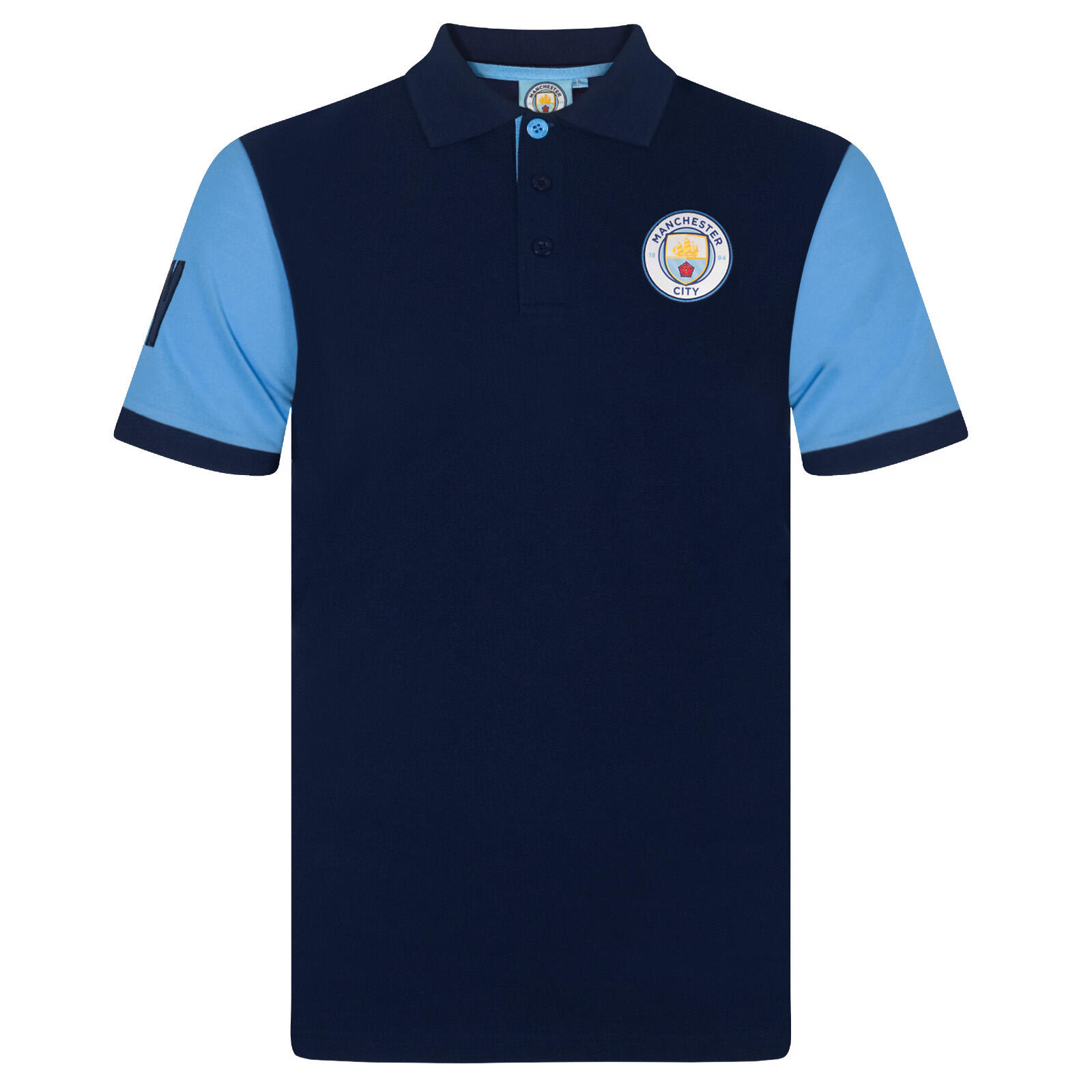MANCHESTER CITY Manchester City Mens Polo Shirt Crest OFFICIAL Football Gift