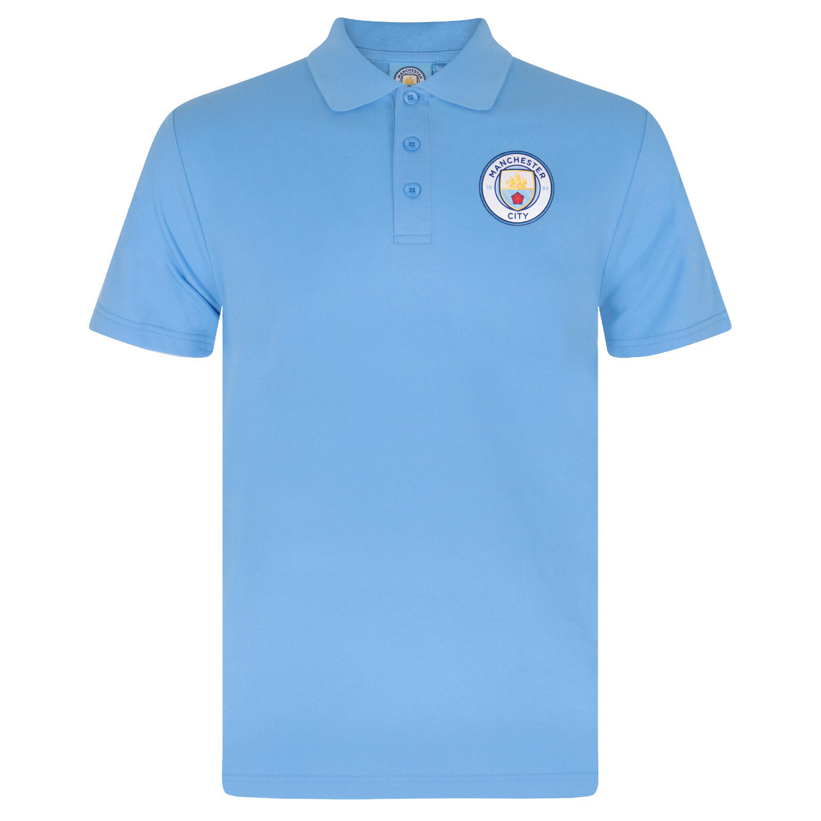 MANCHESTER CITY Manchester City Mens Polo Shirt Crest OFFICIAL Football Gift