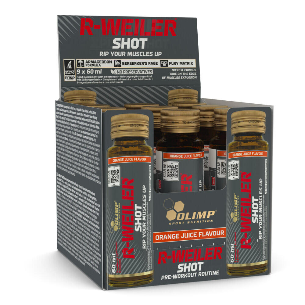 OLIMP SPORT Pre-workout in shot - Redweiler Shot - Succo d'Arancia