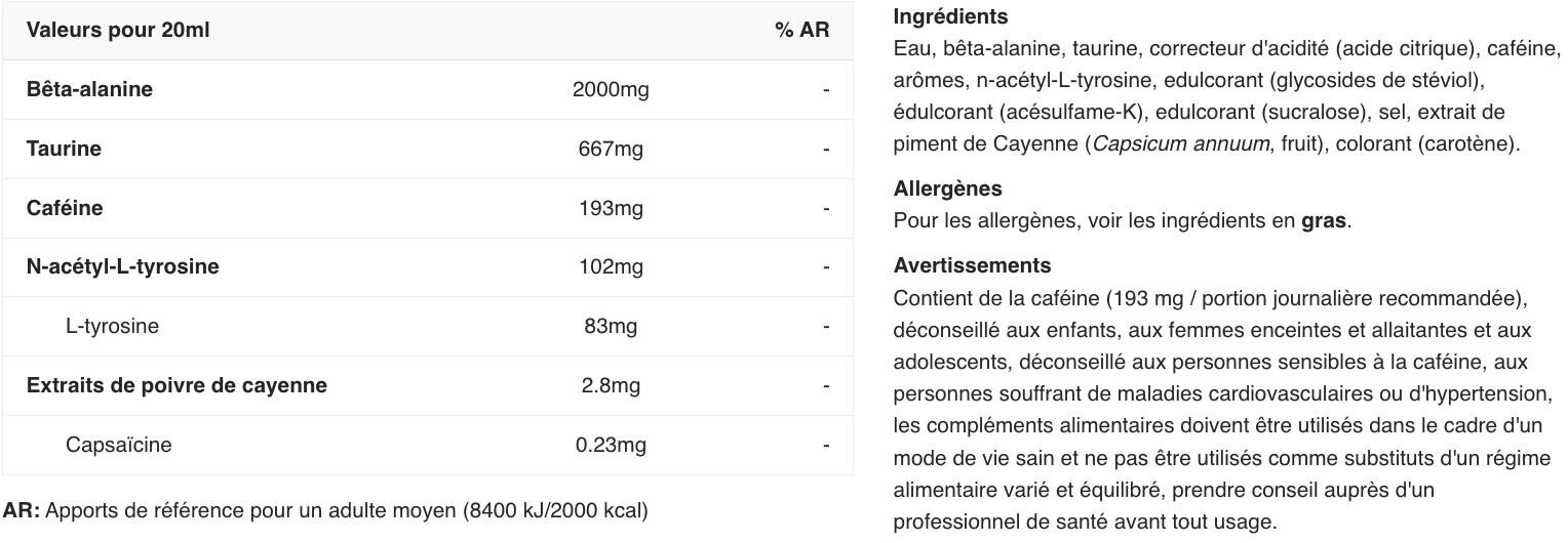 Pre-workout en shot - Redweiler Shot - Jus d'Orange 2/3