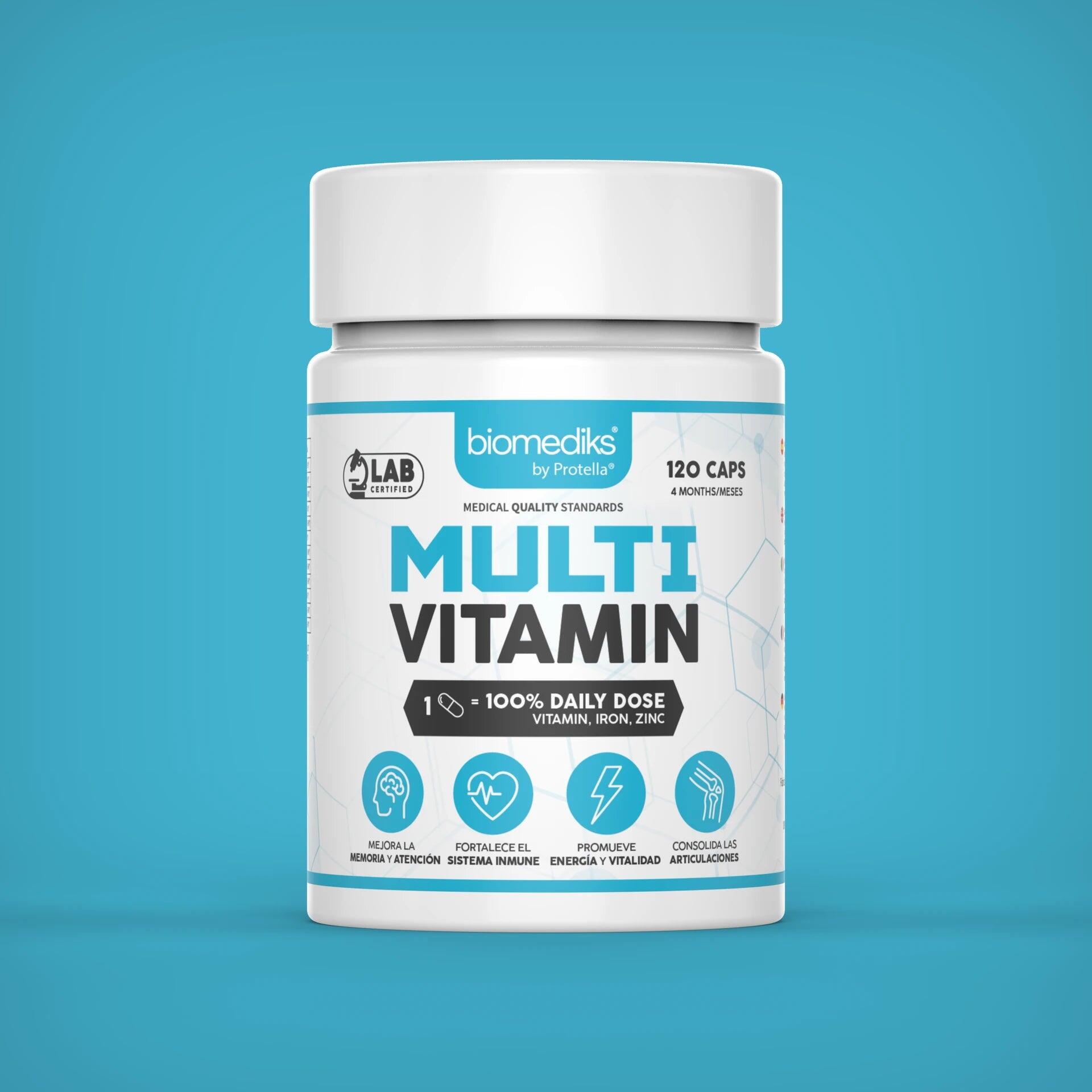 Protella - Multivitamínico x 120 cápsulas - Promove o sistema imunológico