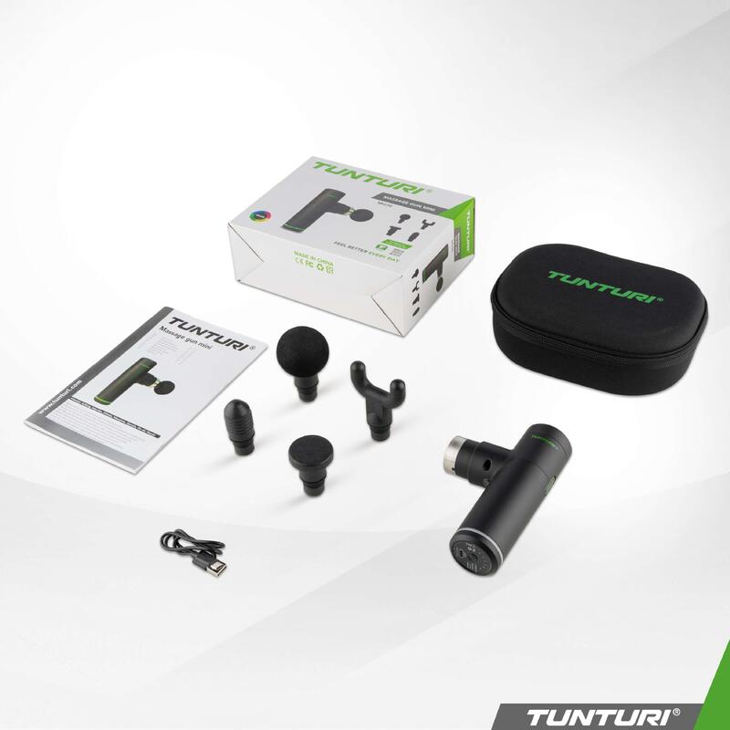 Massage Gun Mini - Pistolet de massage - Rechargeable - 4 accessoires inclus