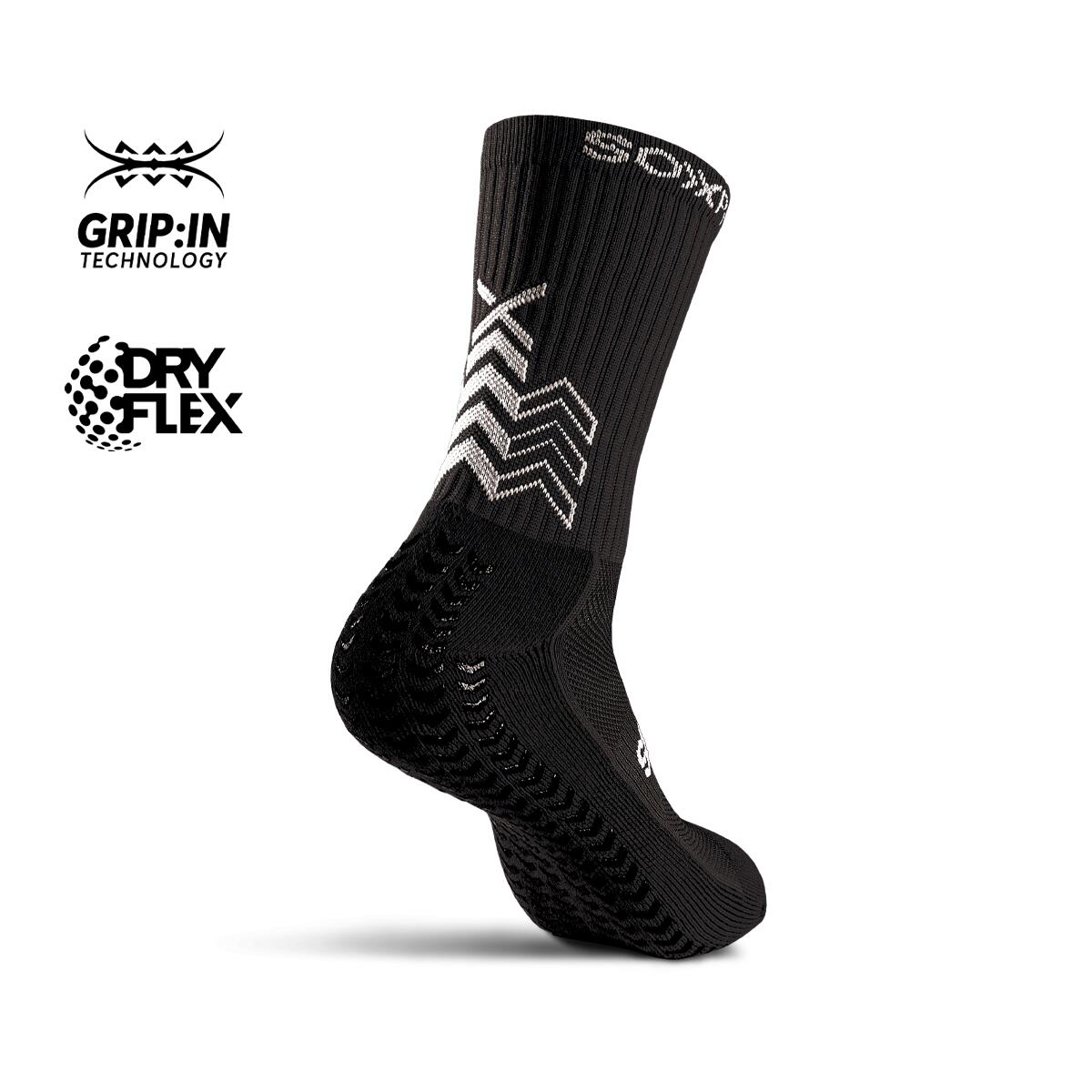 Chaussettes de sport SOXPRO antidérapantes noir lot 2 2/3