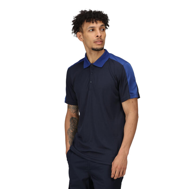 Polo de sport CONTRAST Homme (Bleu clair / bleu marine)