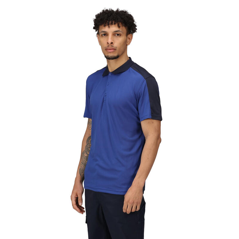 Polo de sport CONTRAST Homme (Bleu clair / bleu marine)