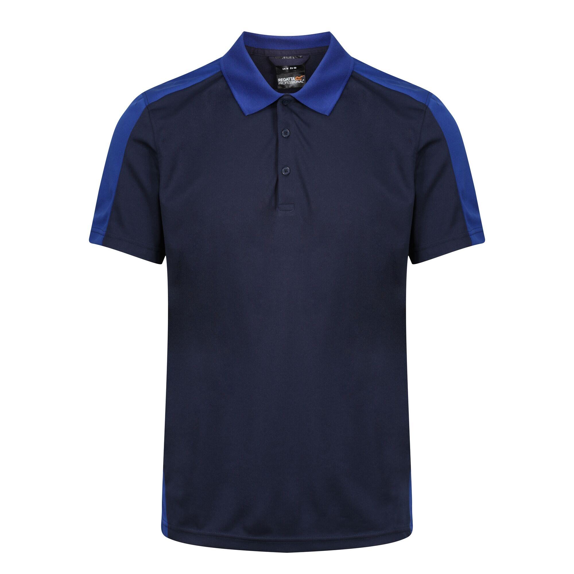 REGATTA Contrast Coolweave Pique Polo Shirt (Navy/New Royal)