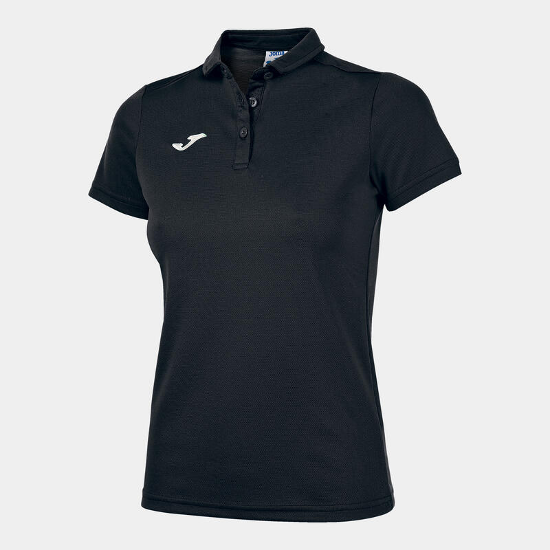 Polo Manga Corta Fútbol Mujer Joma Hobby Negro