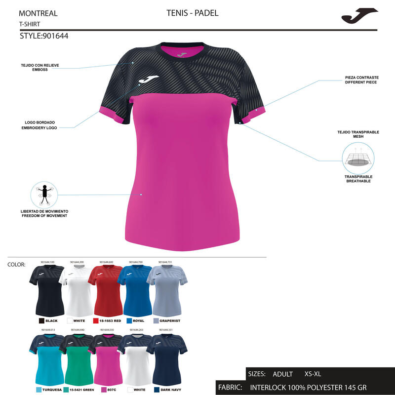 Koszulka do tenisa z krótkim rekawem damska Joma SHORT SLEEVE T- SHIRT