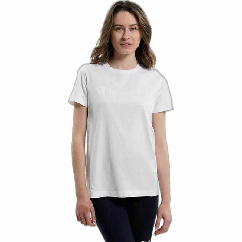 Camiseta de Manga Corta Mujer Champion Crewneck  Blanco