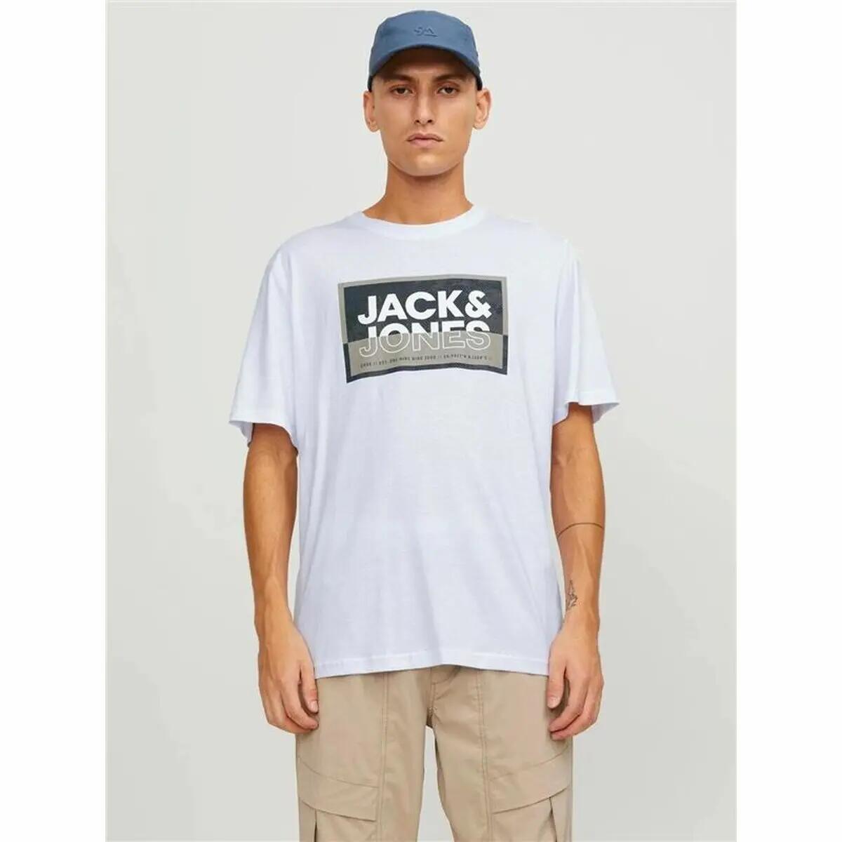 Herren Kurzarm-T-Shirt Jack & Jones COLOGAN TEE SS 12253442  Weiß 3/5