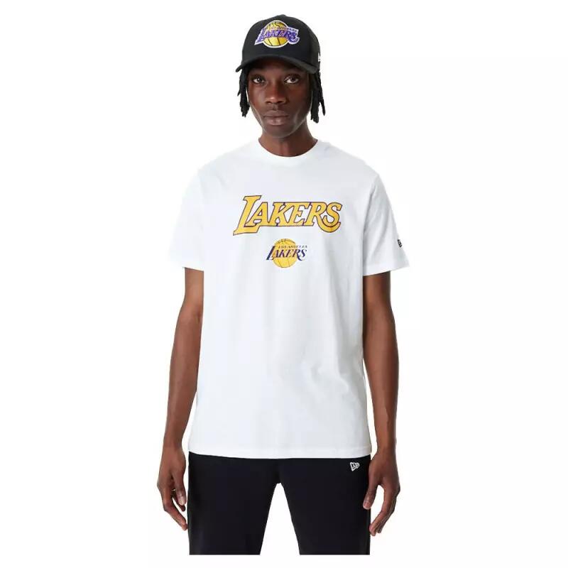 Basketbal T-shirt New Era NBA LA Lakers Wit