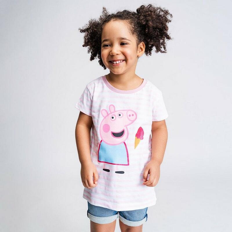 Camiseta de Manga Corta Infantil Peppa Pig Rosa