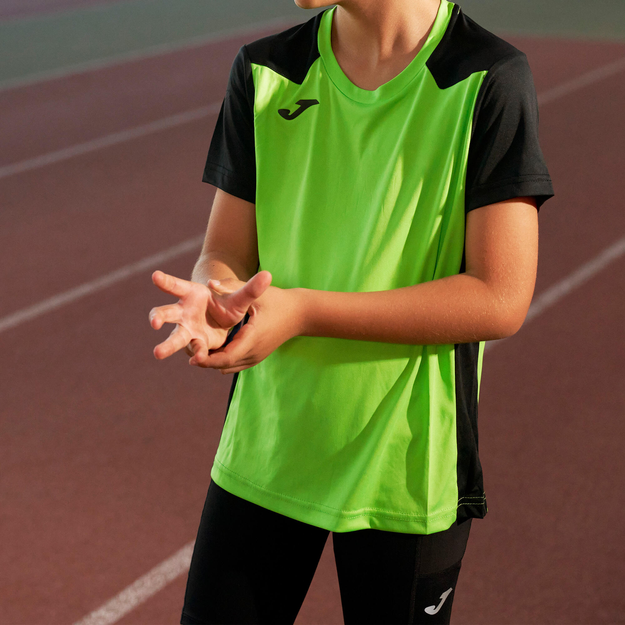 Maillot Manches Courtes Running Homme Joma Record II Vert Fluo 4/5