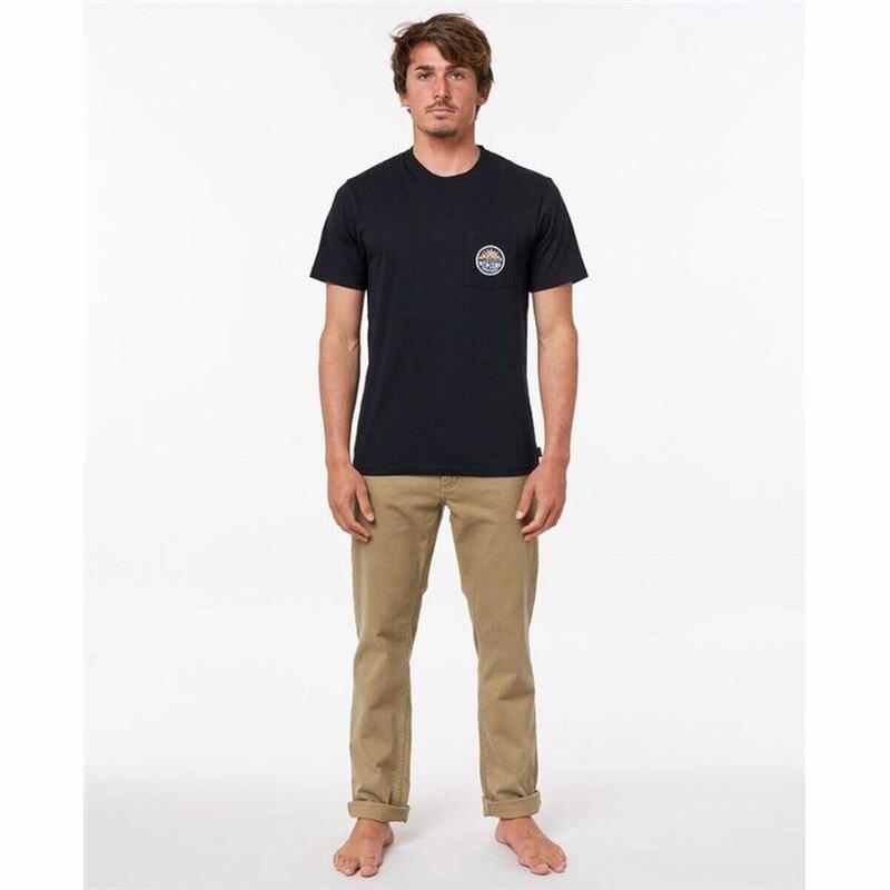 Camiseta de Manga Corta Hombre Rip Curl Horizon Badge Negro