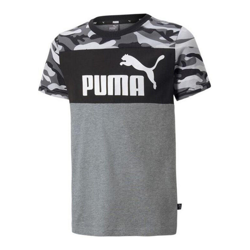 Camiseta de Manga Corta Niño Puma ESS+ Camo Negro