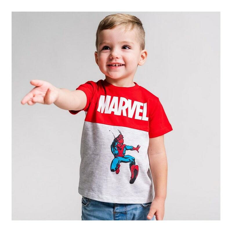 Camiseta de Manga Corta Infantil Marvel Azul