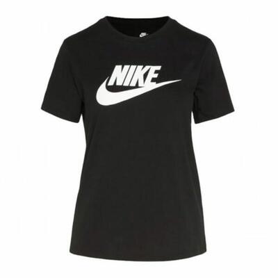 Dames-t-shirt met korte mouwen nike icn dx7906 010 zwart