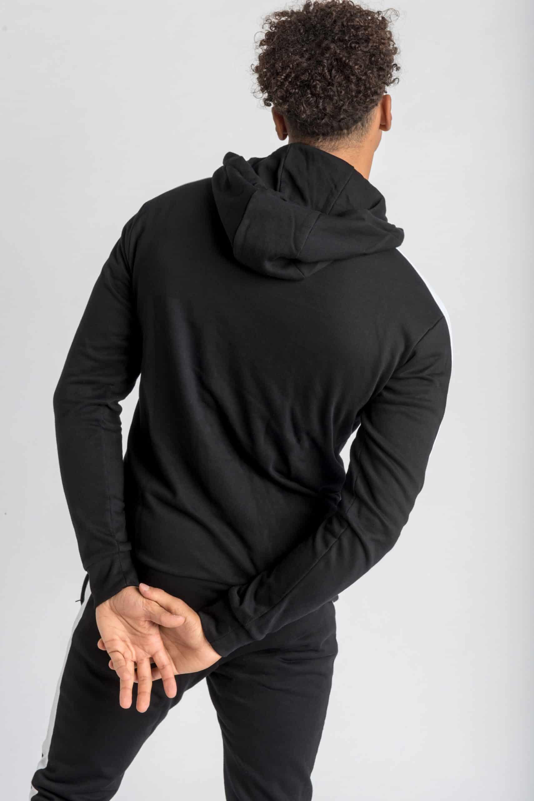 Tuta Da Ginnastica Felpa Con Cappuccio 'Venecia' - Fitness - Uomo - Nero 3/5