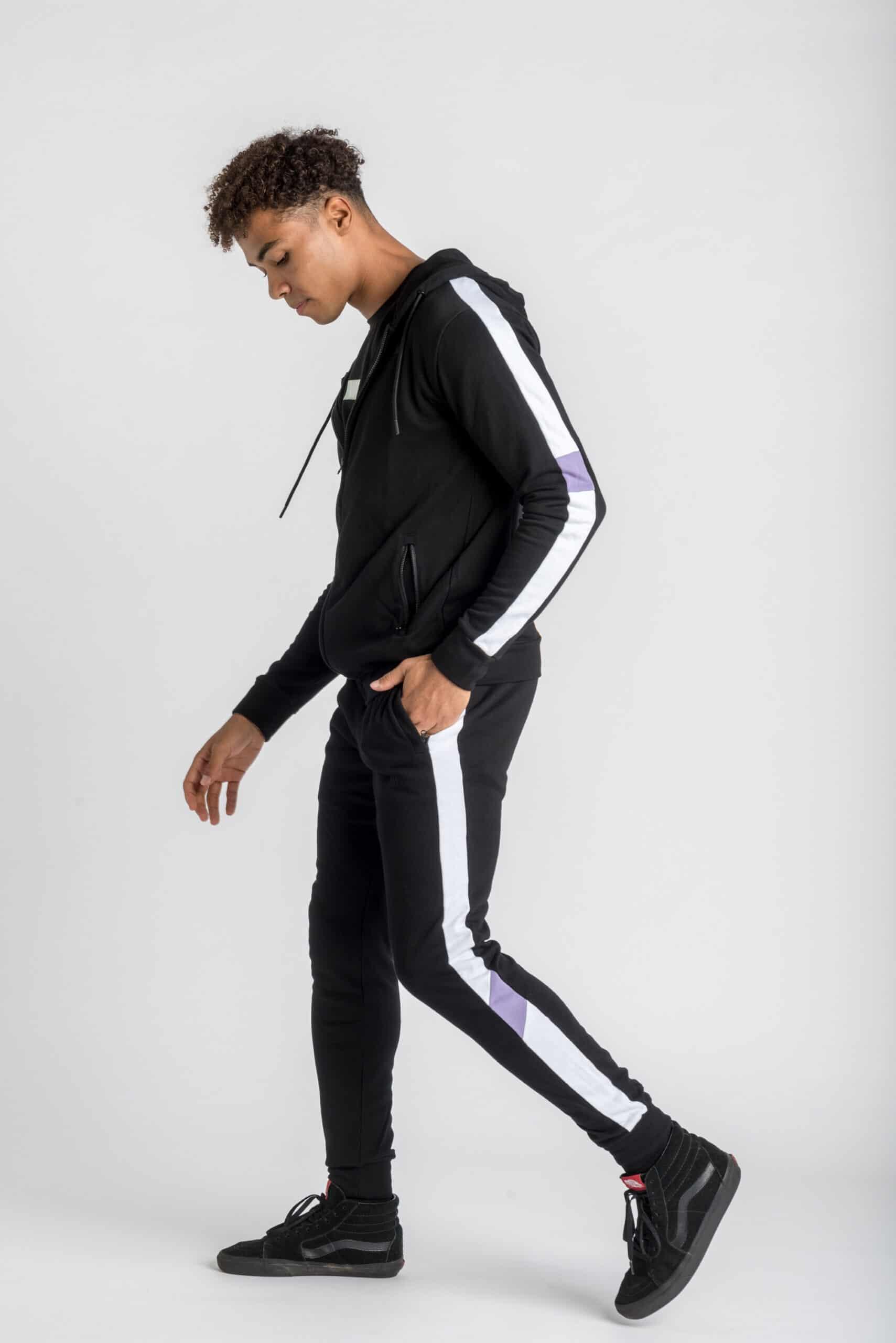 Tuta Da Ginnastica Felpa Con Cappuccio 'Venecia' - Fitness - Uomo - Nero 4/5