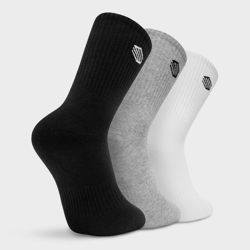 Pack de 3 pares de calcetines deportivos lifestyle Hombre y Mujer Step Negro