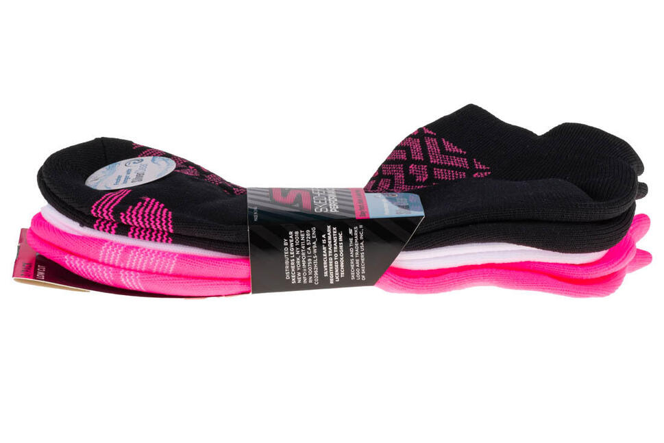 Skechers 3pk Womens 1/2 Terry Low Cut Socks, damskie skarpetki wielokolorowe