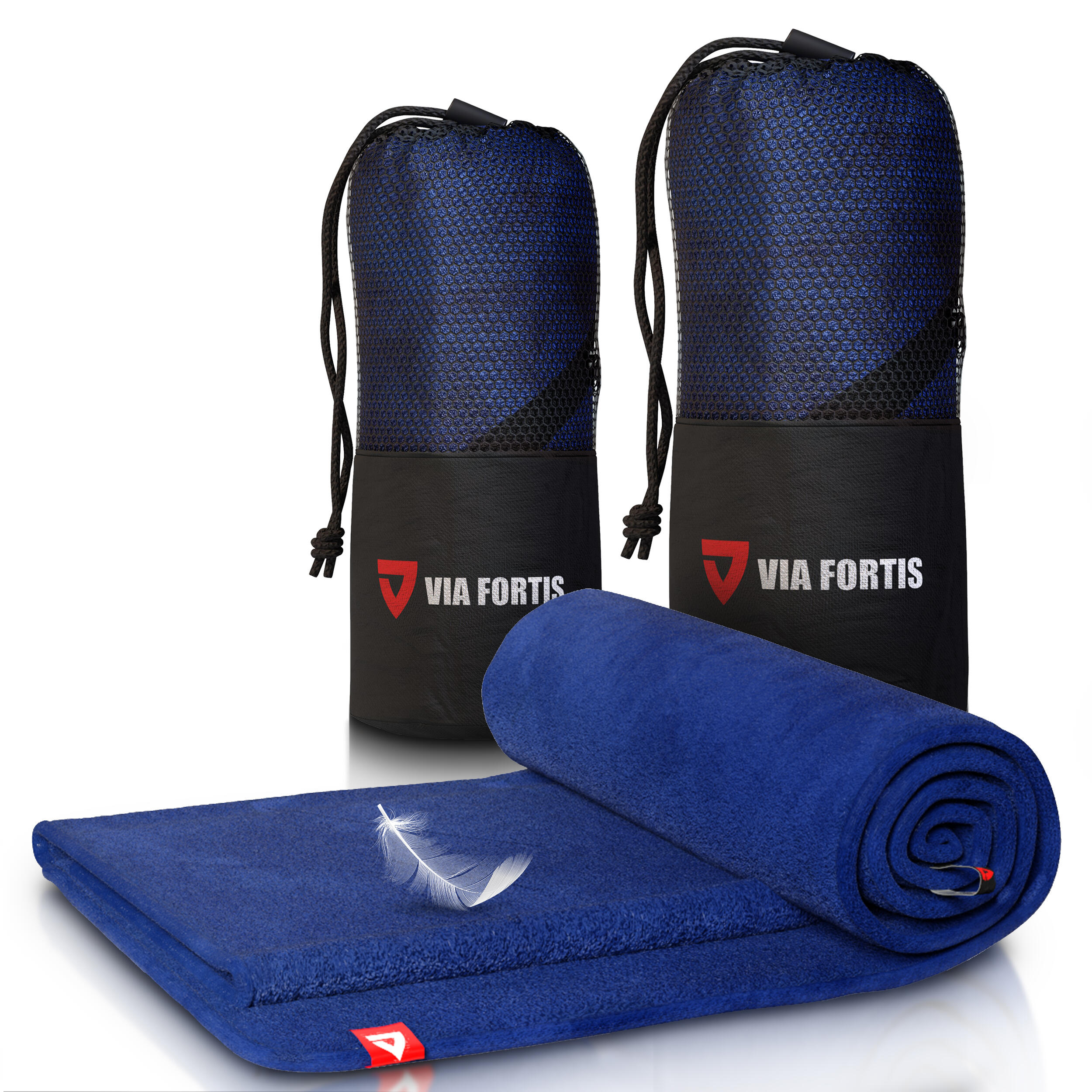 VIA FORTIS VIA FORTIS Microvezel sporthanddoek met tas - 80*40 cm