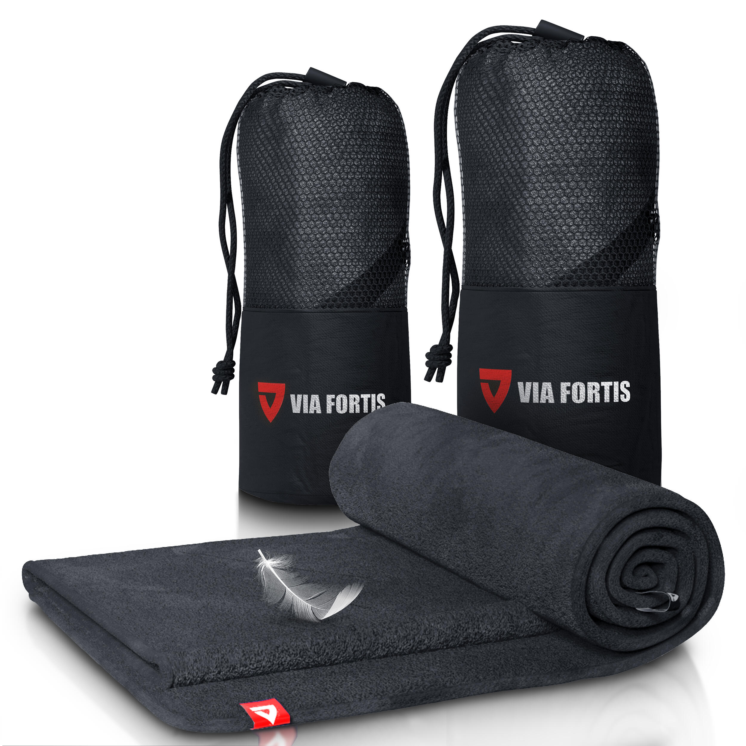 VIA FORTIS VIA FORTIS Mikrofaser Sporthandtuch mit Tasche - 140*70cm