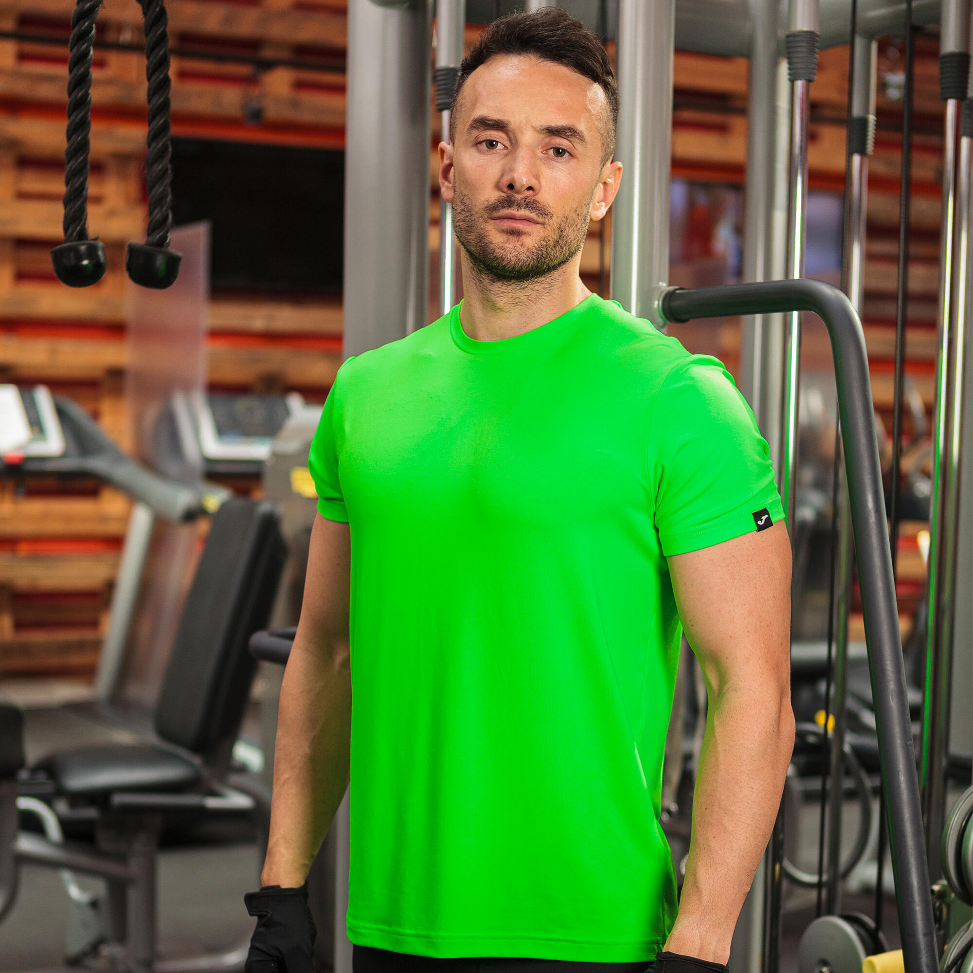 T-Shirt Manga Curta Fitness Homem Joma Sydney Verde Fluor 4/4
