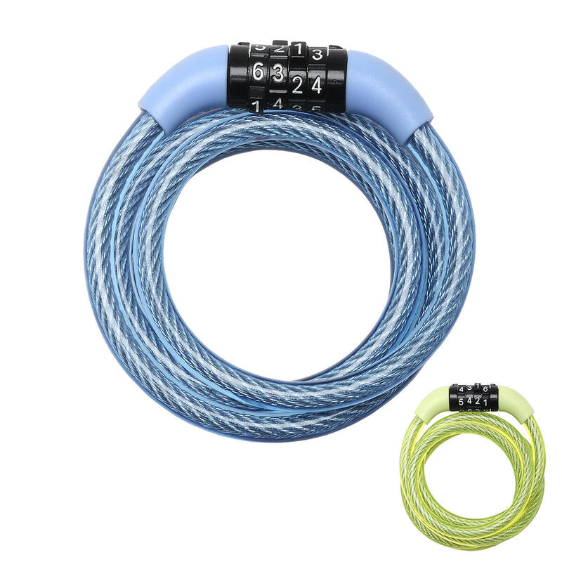 Cable Antivol Vélo [1,2 m Câble] [Combinaison] [Extérieur] [Couleur Aléatoire]