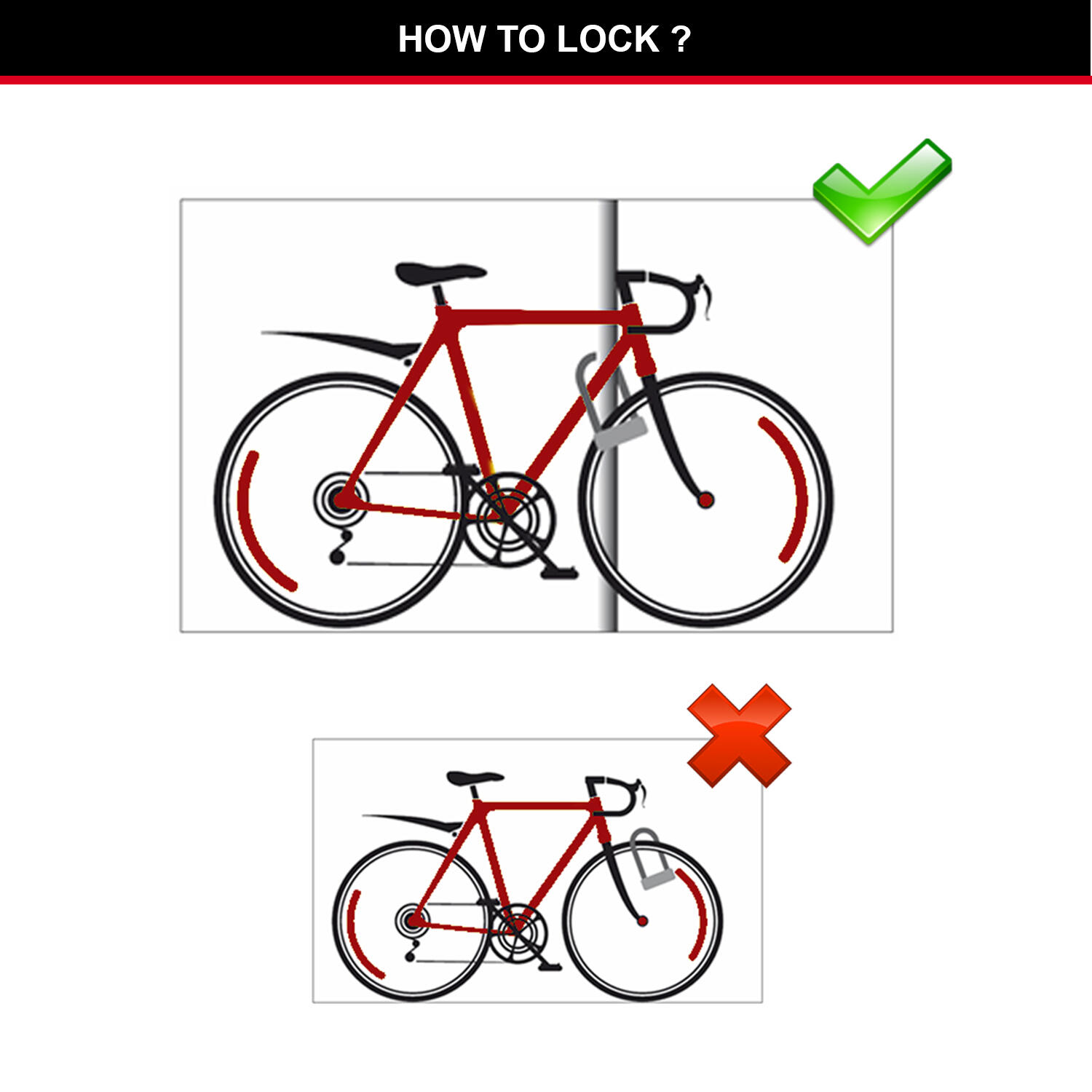 Support Antivol Universel Master Lock 8350EURDPRO – Fixation Pour Cadre Vélo, Compatible U Et Câble De 6 à 10 Mm, Noir Et Robuste