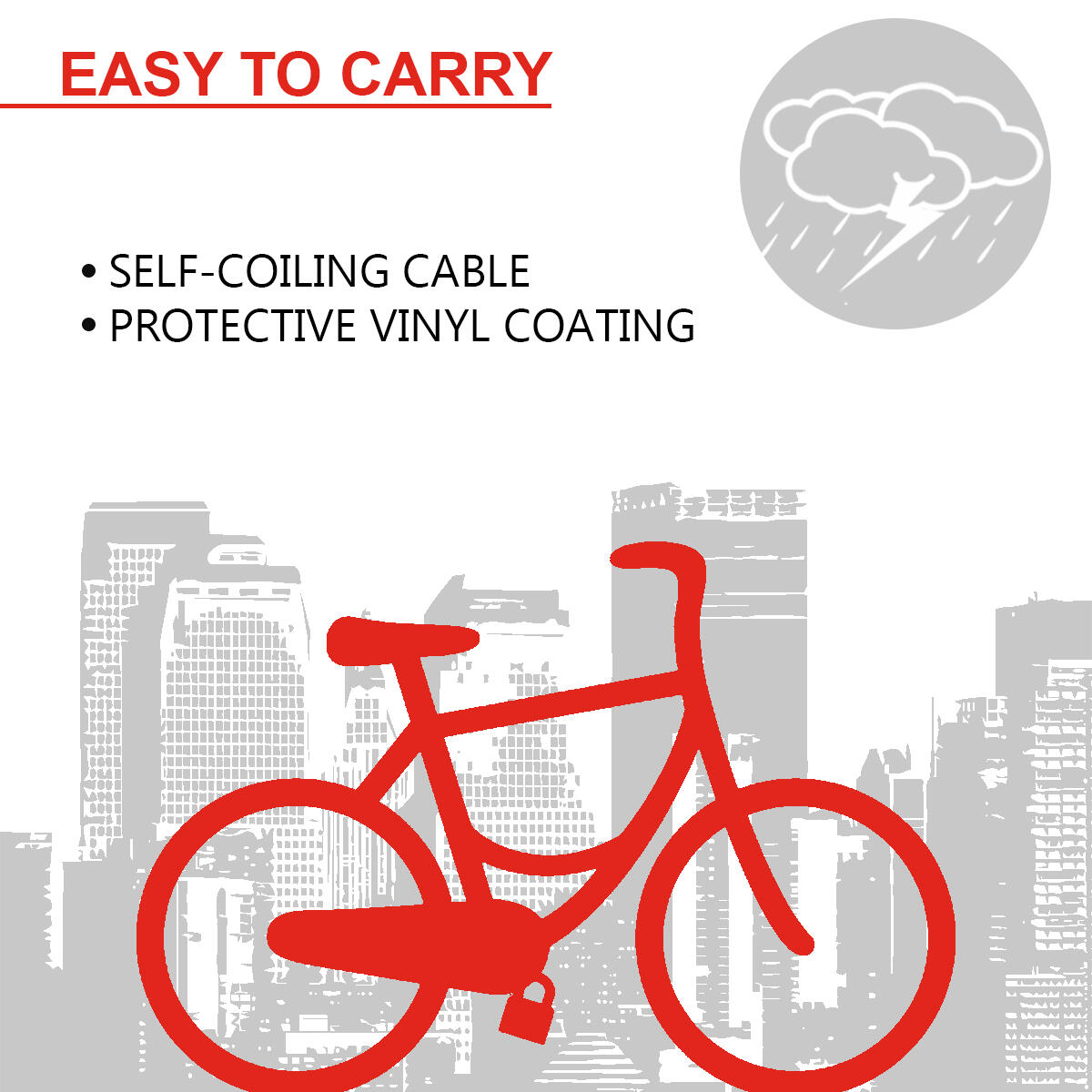 Candado Bicicleta 1,8 m Cable Combinación Exterior 1,8 m x 0,8 cm 4/6
