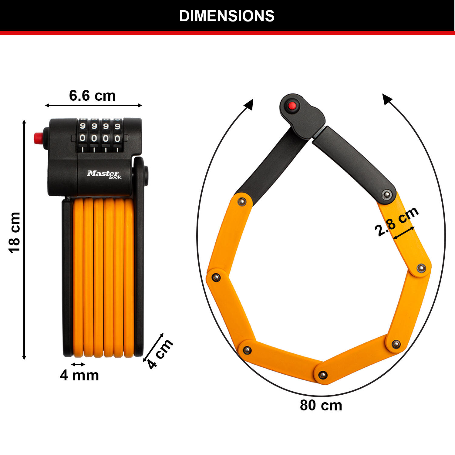 Dispositivo antifurto pieghevole Master Lock 6/7