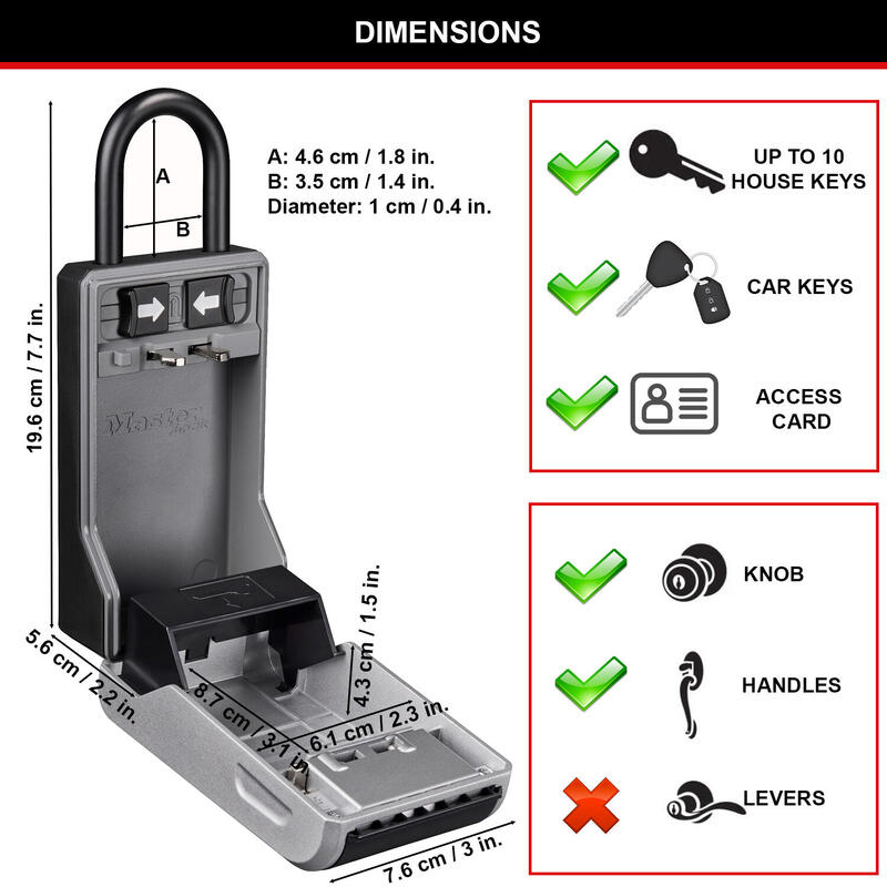 Lacăt anse amovibilă, capacitate mare Select Access, gri deschis