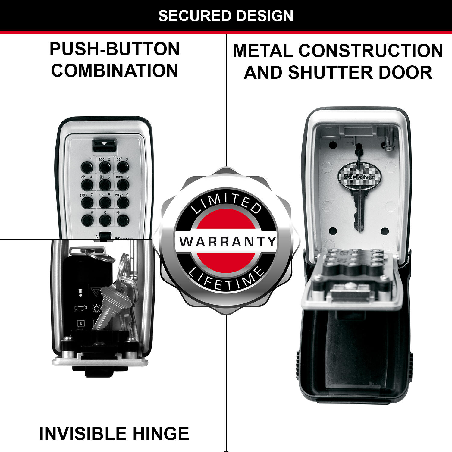 Master Lock Schlüsselbox M5423EURD mit Schutzabdeckung