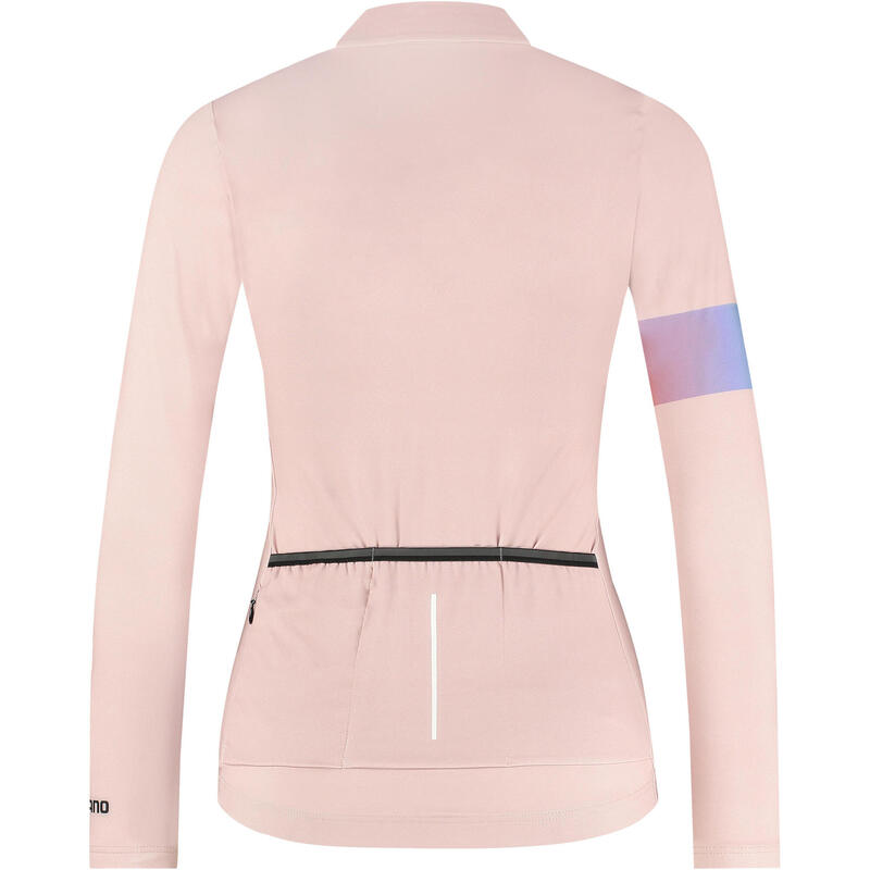 SHIMANO KAEDE Jersey met lange mouwen en print voor dames, Feather Beige